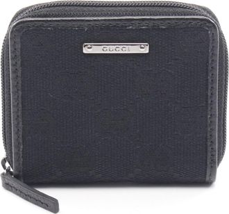 Gucci Black Canvas Leather Coin Purse/Coin Case (Pre-Owned)
