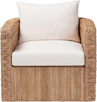 Baxton Studio Rhinos Bohemian Seagrass Tuxedo Arm Chair