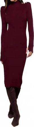 L'agence Larelle Mockneck Dress In Dark Port Gold