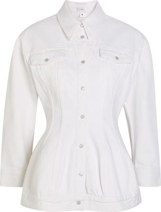 Wardrobe.NYC Sculpted Denim Jacket - White - S (UK8-10 / S)