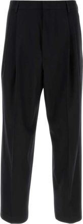 Dries Van Noten Wollen Broek - Heren - Nette broeken - Zwart - L - Wol - Broeken