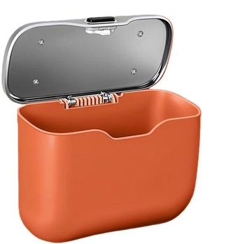 OEM Papelera Para Coche - Contenedor De Basura Para Coche - Mant&eacute;n Tu Coche Ordenado - Con Tapa - 17 X 14 X 10 Cm - Naranja