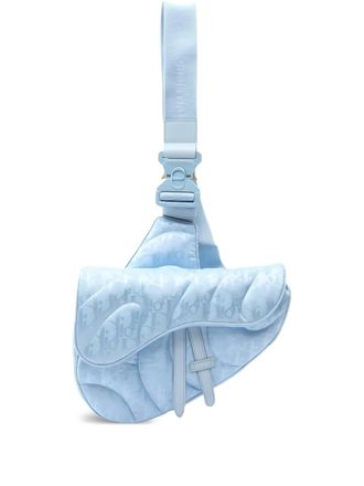 Dior x ERL Borsa a spalla Saddle con monogramma Oblique anni 2000 - Blu