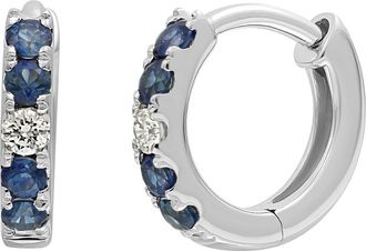 Bony Levy El Mar Sapphire & Diamond Hoop Earrings in 18Kw at Nordstrom Rack