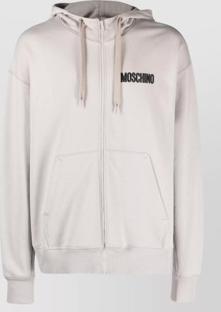 Moschino cotton teddy bear-motif zip-up hoodie
