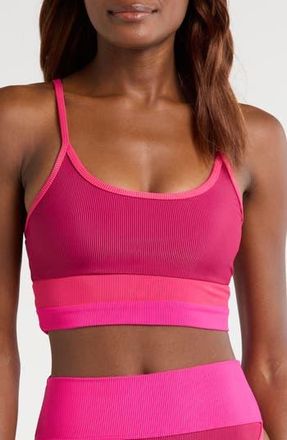 Beach Riot Eva Colorblock Bikini Top in Sorbet Red at Nordstrom Rack, Size Medium