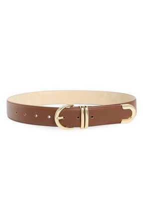 Steve Madden Feathered Edge Faux Leather Belt in Tiramisu at Nordstrom Rack, Size X-Large