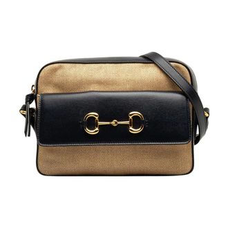 Gucci Pre-owned Horsebit 1955 Flap Pocket Camera Bag - Dames - Pre-owned - Bruin - Maat: ONE Size Leer