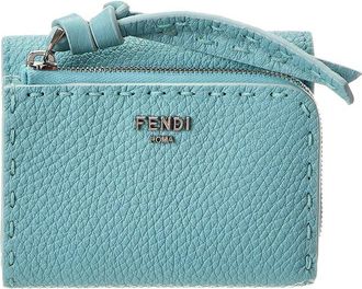Fendi Fendi Peekaboo Micro Leather Trifold Wallet