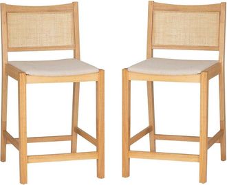 Linon Beaux Pack Of 2 Cane Counter Stools