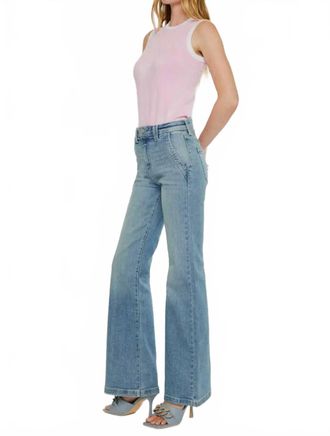 Kancan High Rise Wide Flare Jean In Denim