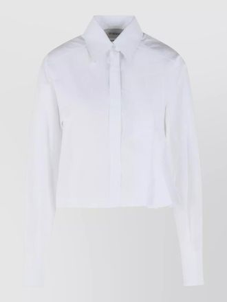 Sportmax certo cropped cotton poplin shirt pleats
