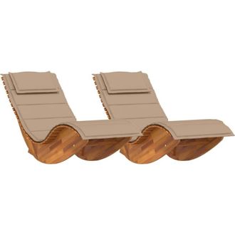 vidaXL vidaXL Sun Lounger 2 pcs Brown 60 x 154 x 74cm Solid Acacia wood