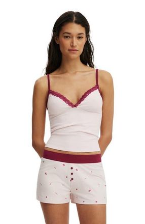 Cotton On Womens Dreamy Soft Lace Triangle Cami in Pink Kiss Crushed Berry at Nordstrom, Size X-Small