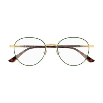 Gucci Round Full Rim Eyeglasses - Gold
