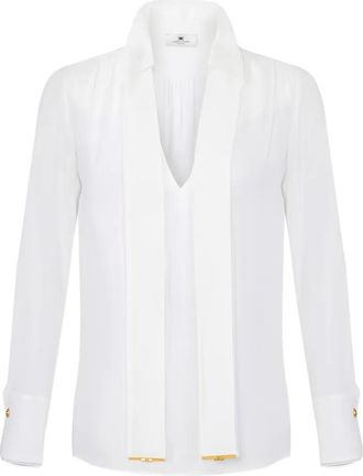 Elisabetta Franchi Blusa con scollo a V - Bianco