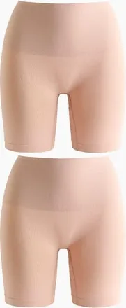 H&M 2-pack Seamless Medium Shape Bikers in Light Beige at Nordstrom, Size X-Large