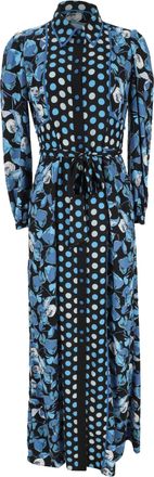 Diane Von F&uuml;rstenberg Diane Von Furstenberg Joshua Floral-Print Maxi Dress in Blue Polyester
