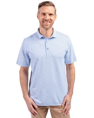 Cutter & Buck Virtue Eco Pique Botanical Print Recycled Mens Polo