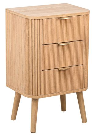 Nordlys Bedside Table 2 Drawers Natural Wood in Dark Brown