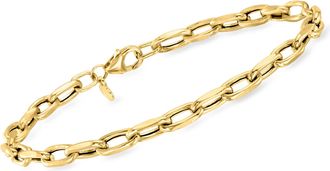 Ross-Simons Italian 3mm 14kt Yellow Gold Cable-Chain Bracelet