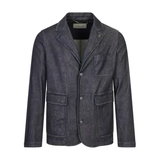 Canali Heren, Jassen, Blauw, Maat: M Jersey