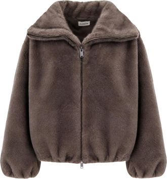 P.A.R.O.S.H. P.a.r.o.s.h., Jassen, Dames, Bruin, S, Polyester, Korte Jas van Imitatiebont