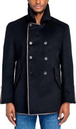 W.R.K Bern Wool Blend Peacoat in Black at Nordstrom, Size Xx-Large