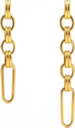 Ellie Vail Womens Antonia Asymmetrical Drop Chain Earring In Gold