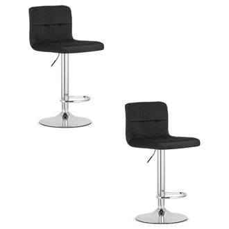 OEM Taburete Prot - Terciopelo Negro / Base Cromada X 2
