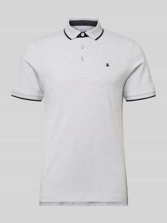 Jack & Jones Jack & Jones Slim Fit Poloshirt mit Viskose-Anteil Modell Paulos in Hellgrau Melange, Gr&ouml;&szlig;e XXL