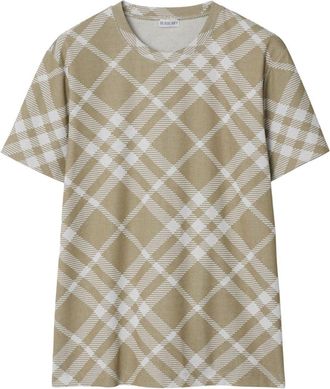 Burberry Nova Check short-sleeve T-shirt - men - Cotton/Elastane/Polyester - M - Neutrals