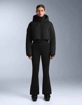 Oysho Minardi Piume Ski - Tuta jumpsuit da sci nera impermeabile e imbottita in piuma-Nero