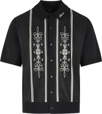 Amiri MA Gebreide Shirt met Panelen - Heren - Polos - Zwart - M - Tops