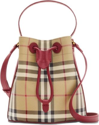 Burberry Beige Check Mini Bucket Bag