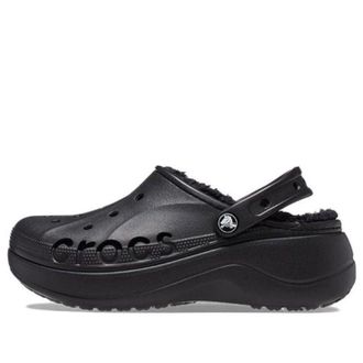 Crocs (WMNS) Crocs Baya Platform Lined Clog Sandals Black 208708-001