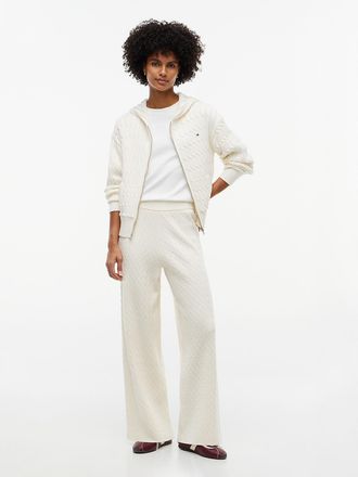 Tommy Hilfiger Womens Cable Knit Sweater Pant - Cream - XXL