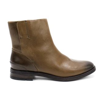 Franco Sarto Womens Mist Zip Up Ankle Boots In Olive Leather