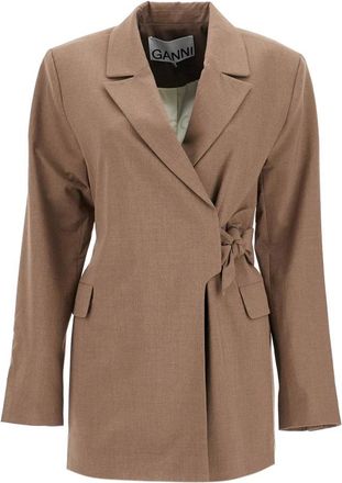 Ganni Asymmetrical Blazer - Dames - Blazers - Bruin - L - Jassen