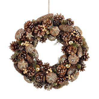 MiCa Decorations Corona navide&ntilde;a marr&oacute;n D45