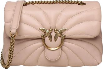 Pinko Love Puff Classic CL Sheep Nappa Quilt M Cipria - Antique Gold