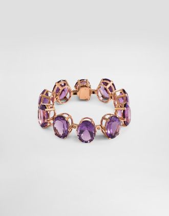 Dolce & Gabbana Anna Bracelet In 18-carat Red Gold With Amethysts And Diamonds - Woman Bracelets Red Onesize