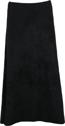 Nude Black Cashmere Elasticated Long Knit Skirt