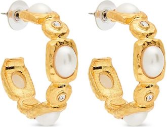 Kenneth Jay Lane Orecchini con perle sintetiche - Oro