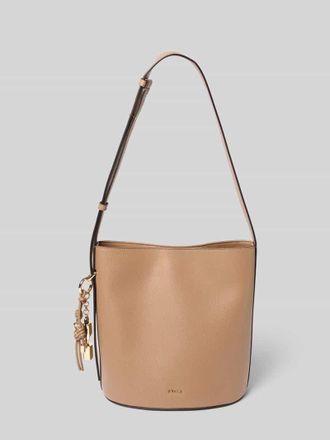 Furla Bucket Bag mit Logo-Applikation Modell Roxie in Taupe, Gr&ouml;&szlig;e 1