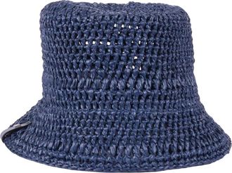 Max Mara Fragore Bucket Hat - Dames - Hoeden - Blauw - 57 CM - Katoen - Accessoires