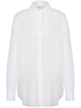 Alberta Ferretti semi-sheer cotton shirt - White