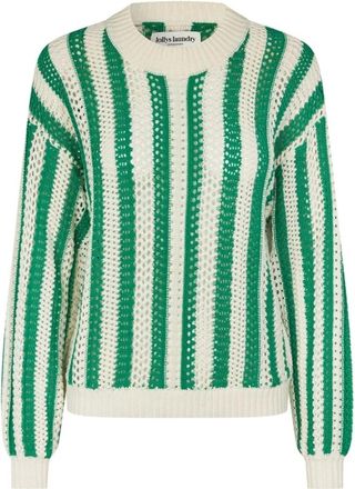 Lollys Laundry Rondgebreide trui - Dames - Ronde hals truien - Groen - S - Truien & Vesten