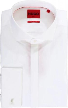 HUGO BOSS Overhemden > Formele Overhemden - Heren - Zakelijke Overhemden - Wit - 5XL - Katoen - Overhemden