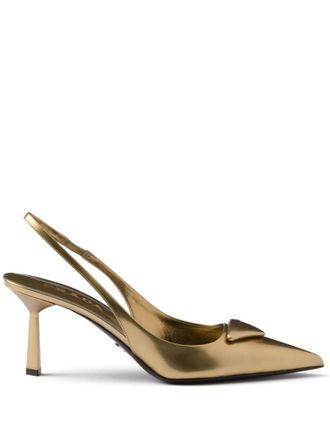 Prada Pumps con applicazione 75mm - Oro